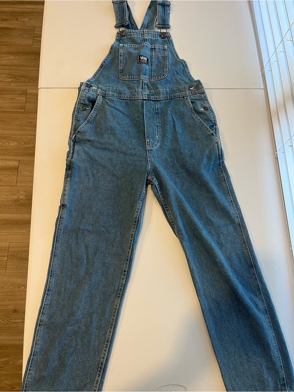 Vans Men's Medium Blue Denim Relaxed Overalls